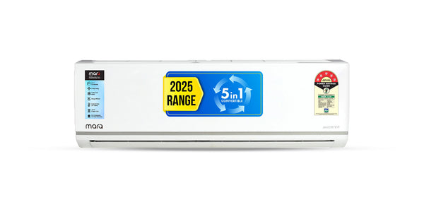 MarQ by Flipkart 2025 1.5 Ton 5 Star Split Inverter 5-in-1 Convertible with Turbo Cool Technology AC - White  (155IPG25WQ, Copper Condenser)