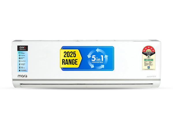 MarQ by Flipkart 2025 1.5 Ton 5 Star Split Inverter 5-in-1 Convertible with Turbo Cool Technology AC - White  (155IPG25WQ, Copper Condenser)