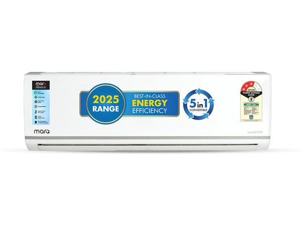 MarQ by Flipkart 2025 2 Ton 3 Star Split Inverter 5-in-1 Convertible with Turbo Cool Technology AC - White  (203IPG25WQ, Copper Condenser)
