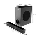 MarQ by Flipkart Thunder 60, 60 Watts, 2.1 Channel, Immersive cinematic experience, EQ Modes 60 W Bluetooth Soundbar  (Black, 2.1 Channel)