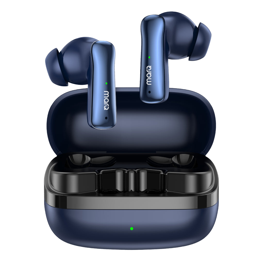 MarQ by Flipkart Rhythm Q0824 30 Hours Playtime Type C Fast Charging Bluetooth Dual Mic ENC Bluetooth  (Blue, True Wireless)