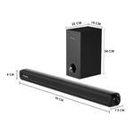MarQ by Flipkart Thunder 120, 120 Watts, 2.1 Channel, Immersive cinematic experience, EQ Modes 120 W Bluetooth Soundbar  (Black, 2.1 Channel)