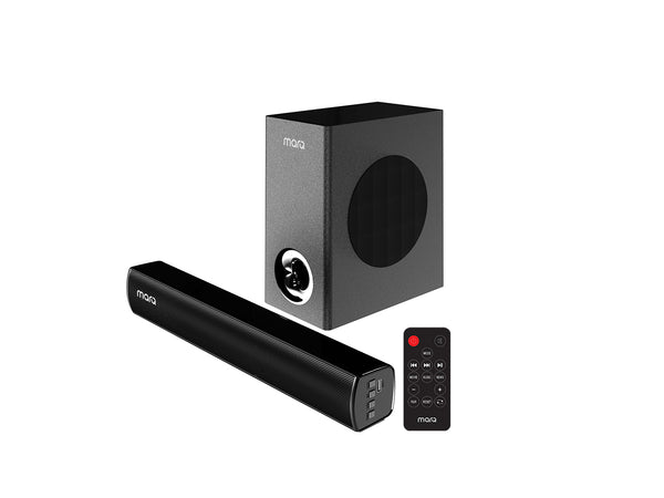 MarQ by Flipkart Thunder 60, 60 Watts, 2.1 Channel, Immersive cinematic experience, EQ Modes 60 W Bluetooth Soundbar  (Black, 2.1 Channel)