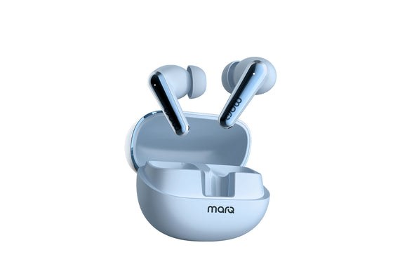 MarQ by Flipkart Rhythm Q1050 42 Hours Playtime Type C Fast Charging Bluetooth Quad Mic ANC Bluetooth  (Blue, True Wireless)