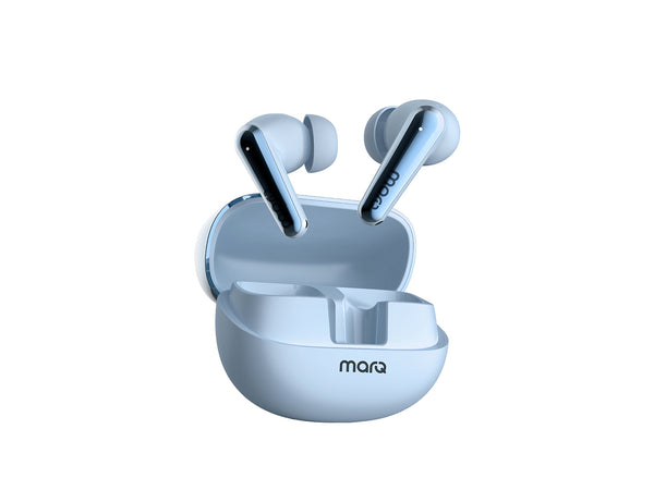 MarQ by Flipkart Rhythm Q1050 42 Hours Playtime Type C Fast Charging Bluetooth Quad Mic ANC Bluetooth  (Blue, True Wireless)