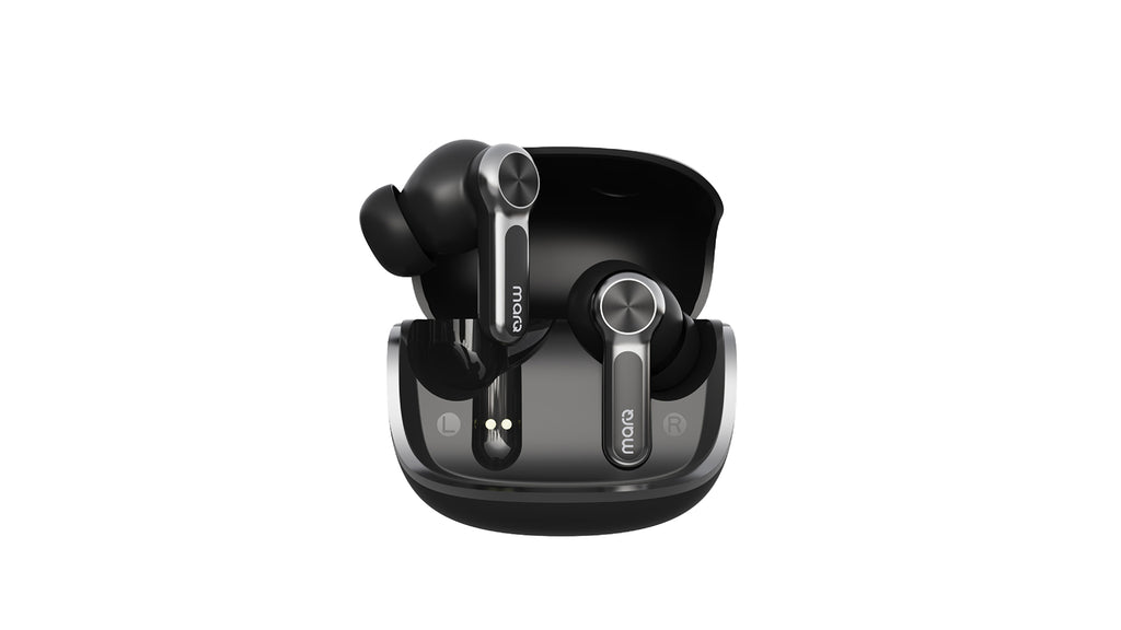 MarQ by Flipkart Rhythm Q1324 45 Hours Playtime Type C Fast Charging Bluetooth Quad Mic ENC Bluetooth  (Black, True Wireless)