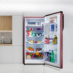 MarQ by Flipkart 183 L Direct Cool Single Door 2 Star Refrigerator with Aroma Lock Technology & Toughened Glass Shelves  (DAHLIA WINE, 180BD2MQ24-DW)