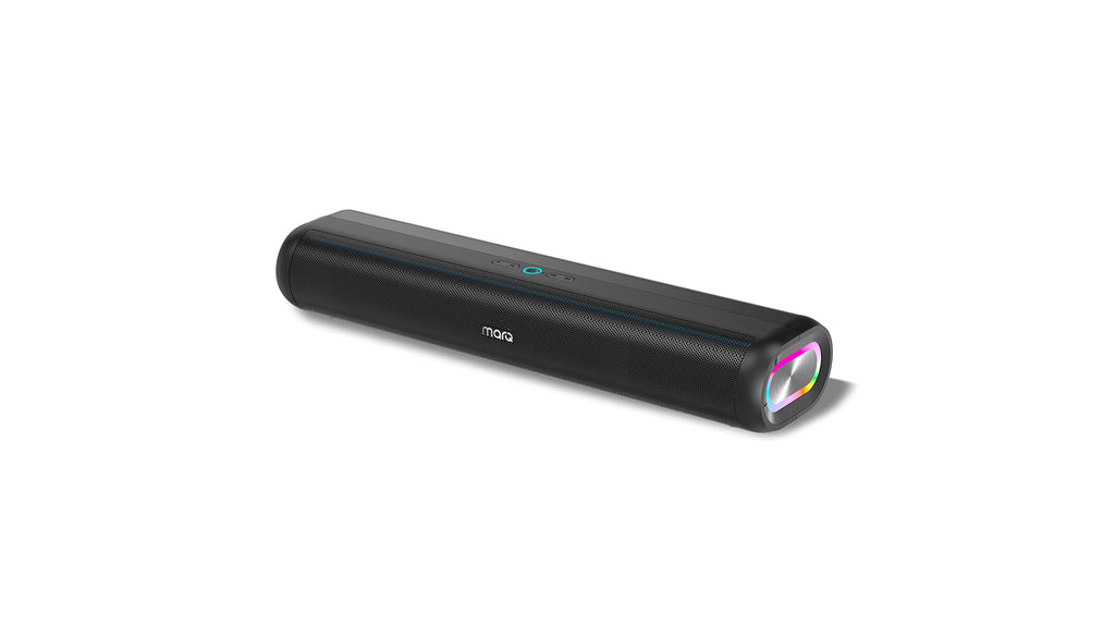 MarQ by Flipkart Thunder with Dual Drivers, Upto 8Hrs of Playback, RGB LED lights 40 W Bluetooth Soundbar (Black, 2.0 Channel)