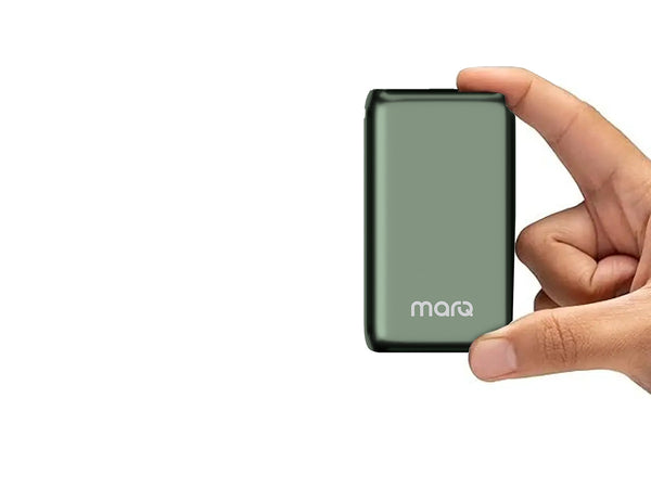 MarQ by Flipkart 10000 mAh 22.5 W Compact Pocket Size Power Bank  (Green, Lithium Polymer, Power Delivery 3.0, Quick Charge 3.0, Fast Charging for Earbuds, Mobile, Smartwatch, Speaker, Tablet, Trimmer)