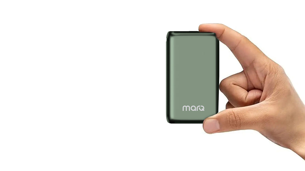MarQ by Flipkart 10000 mAh 22.5 W Compact Pocket Size Power Bank  (Green, Lithium Polymer, Power Delivery 3.0, Quick Charge 3.0, Fast Charging for Earbuds, Mobile, Smartwatch, Speaker, Tablet, Trimmer)
