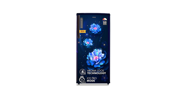 MarQ by Flipkart 183 L Direct Cool Single Door 2 Star Refrigerator with Aroma Lock Technology & Toughened Glass Shelves  (BIOOM BLUE, 180BD2MQ24-BB)