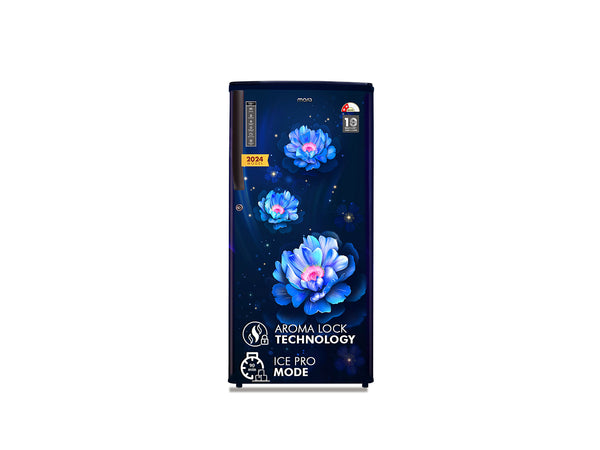 MarQ by Flipkart 183 L Direct Cool Single Door 2 Star Refrigerator with Aroma Lock Technology & Toughened Glass Shelves  (BIOOM BLUE, 180BD2MQ24-BB)