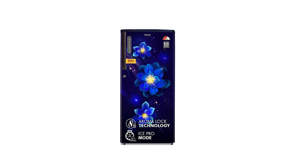 MarQ by Flipkart 183 L Direct Cool Single Door 3 Star Refrigerator with Aroma Lock Technology & Toughened Glass Shelves  (DAHLIA BLUE, 180BD3MQ24-DB)