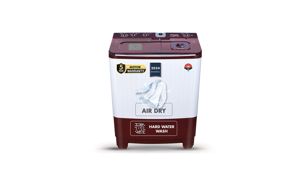 MarQ by Flipkart 10 kg Semi Automatic Top Load Washing Machine Maroon, White  (MQSA1005NNNKM)