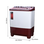 MarQ by Flipkart 10 kg Semi Automatic Top Load Washing Machine Maroon, White  (MQSA1005NNNKM)