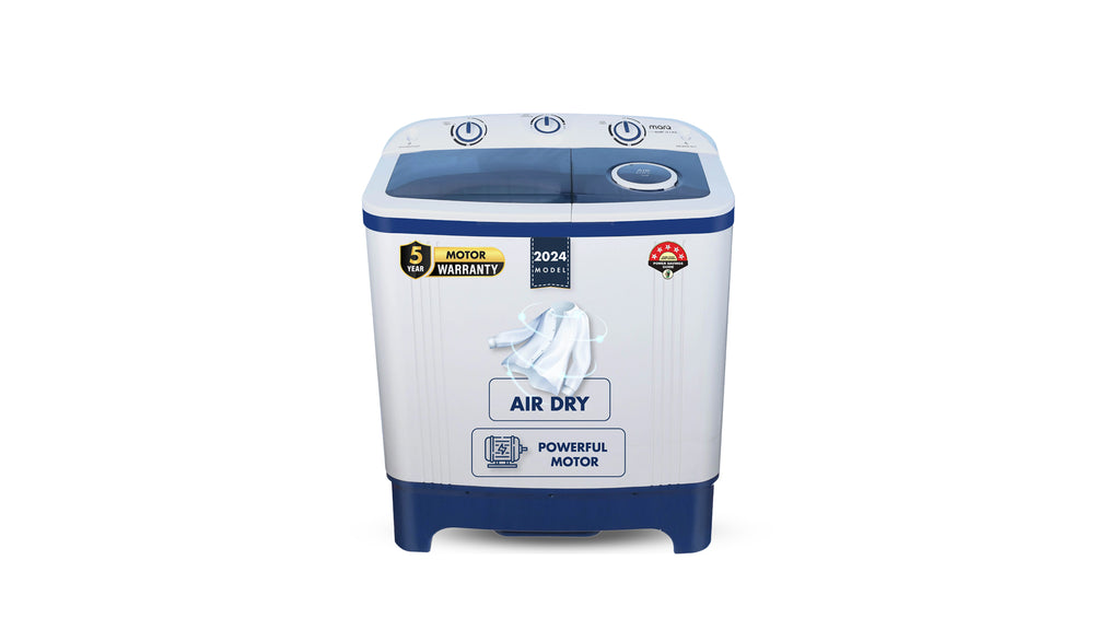 MarQ by Flipkart 6.5 kg 5 Star Rating Innowash Range Semi Automatic Top Load Washing Machine Blue, White  (MQSA655NNNDN / MQSA65H5M)