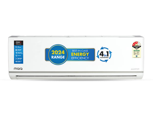 MarQ by Flipkart 2024 Range 2 Ton 3 Star Split Inverter 4-in-1 Convertible with Turbo Cool Technology AC - White  (203IPG23WQ, Copper Condenser)