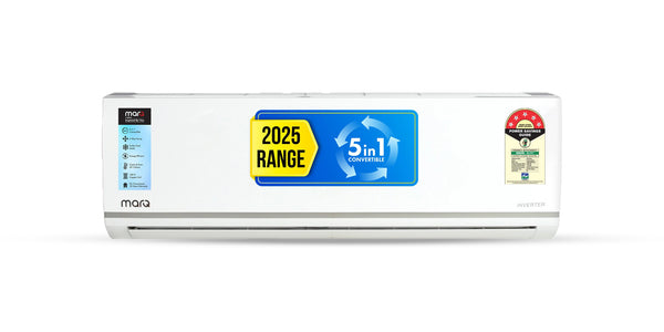 MarQ by Flipkart 2025 1 Ton 5 Star Split Inverter 5-in-1 Convertible with Turbo Cool Technology AC - White  (105IPG25WQ, Copper Condenser)