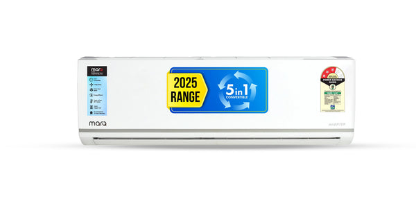 MarQ by Flipkart 2025 1 Ton 3 Star Split Inverter 5-in-1 Convertible with Turbo Cool Technology AC - White  (103IPG25WQV2, Copper Condenser)