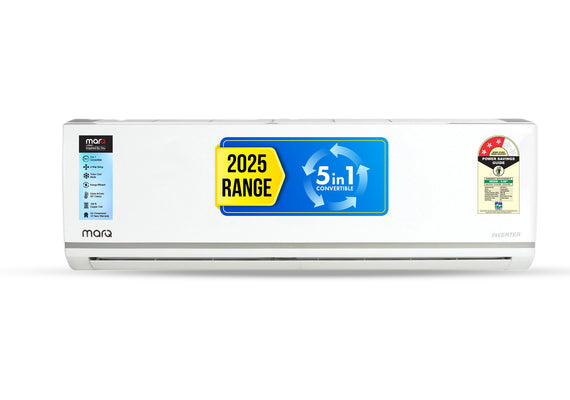 MarQ by Flipkart 2025 1 Ton 3 Star Split Inverter 5-in-1 Convertible with Turbo Cool Technology AC - White  (103IPG25WQV2, Copper Condenser)