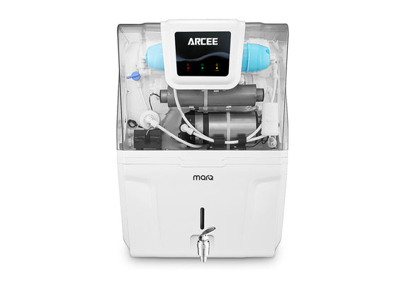 MarQ by Flipkart Glam White Acree India 1st BIS (IS 16240 :2023) CM/L8100159306 10 L RO + UV + UF + TDS + ALK + Copper Water Purifier  (White)