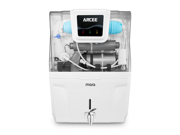 MarQ by Flipkart Glam White Acree India 1st BIS (IS 16240 :2023) CM/L8100159306 10 L RO + UV + UF + TDS + ALK + Copper Water Purifier  (White)