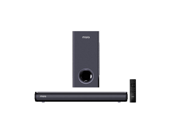 MarQ by Flipkart Thunder 160, 160 Watts, 2.1 Channel, Immersive cinematic experience, EQ Modes 160 W Bluetooth Soundbar  (Black, 2.1 Channel)