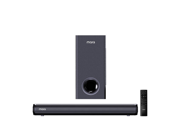 MarQ by Flipkart Thunder 160, 160 Watts, 2.1 Channel, Immersive cinematic experience, EQ Modes 160 W Bluetooth Soundbar  (Black, 2.1 Channel)