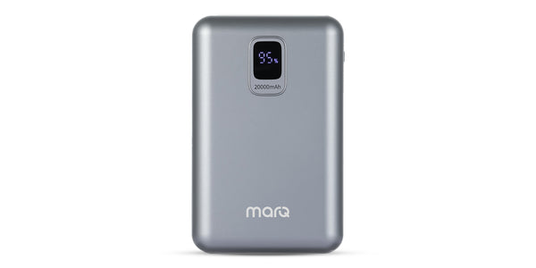 MarQ by Flipkart 20000 mAh 22.5 W Compact Power Bank  (Silver, Lithium Polymer, Power Delivery 3.0, Quick Charge 3.0, Fast Charging for Earbuds, Mobile, Smartwatch, Speaker, Tablet, Trimmer)