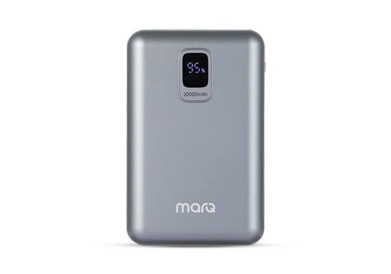 MarQ by Flipkart 20000 mAh 22.5 W Compact Power Bank  (Silver, Lithium Polymer, Power Delivery 3.0, Quick Charge 3.0, Fast Charging for Earbuds, Mobile, Smartwatch, Speaker, Tablet, Trimmer)