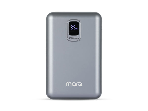 MarQ by Flipkart 20000 mAh 22.5 W Compact Power Bank  (Silver, Lithium Polymer, Power Delivery 3.0, Quick Charge 3.0, Fast Charging for Earbuds, Mobile, Smartwatch, Speaker, Tablet, Trimmer)