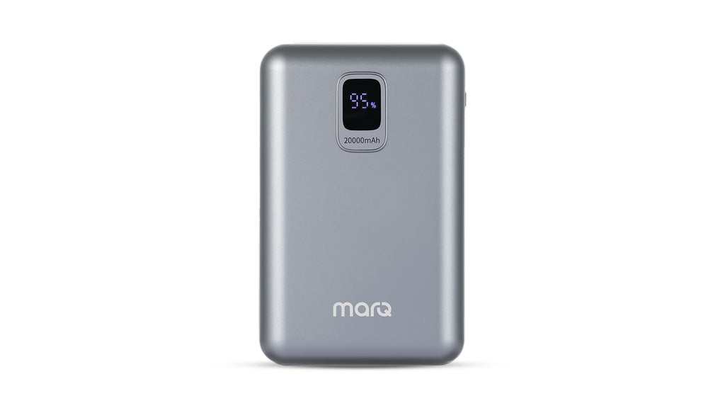 MarQ by Flipkart 20000 mAh 22.5 W Compact Power Bank  (Silver, Lithium Polymer, Power Delivery 3.0, Quick Charge 3.0, Fast Charging for Earbuds, Mobile, Smartwatch, Speaker, Tablet, Trimmer)