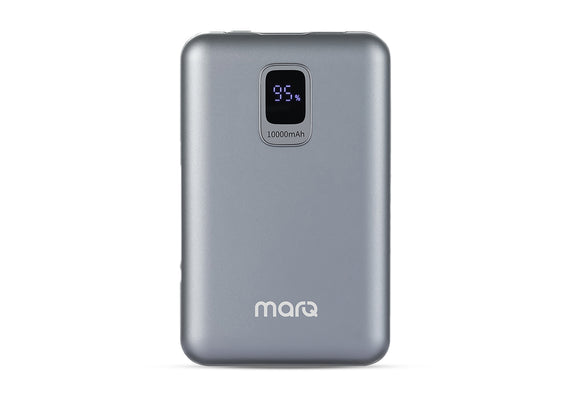 MarQ by Flipkart 10000 mAh 22.5 W Compact Power Bank  (Silver, Lithium Polymer, Power Delivery 3.0, Quick Charge 3.0, Fast Charging for Earbuds, Mobile, Smartwatch, Speaker, Tablet, Trimmer)