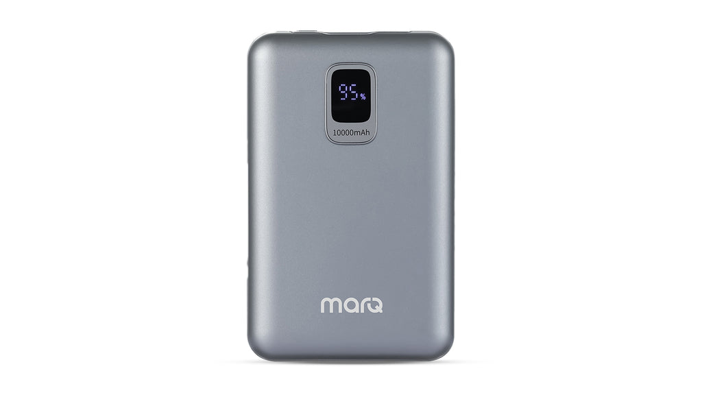 MarQ by Flipkart 10000 mAh 22.5 W Compact Power Bank  (Silver, Lithium Polymer, Power Delivery 3.0, Quick Charge 3.0, Fast Charging for Earbuds, Mobile, Smartwatch, Speaker, Tablet, Trimmer)